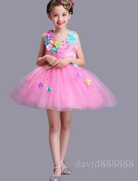

the 2018 new style children cosplay stage host dance performance clothing small girls dance conjoined clothes, Black
