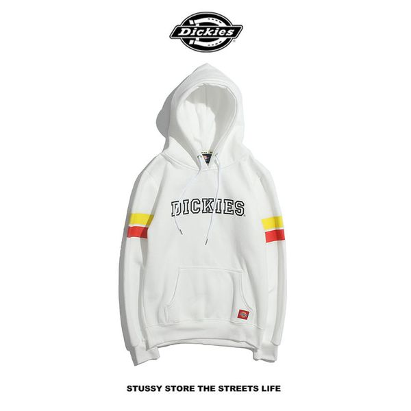 

mens hoodies sleeve striped letters hooded plus velvet sweater designer clothing for men, Black