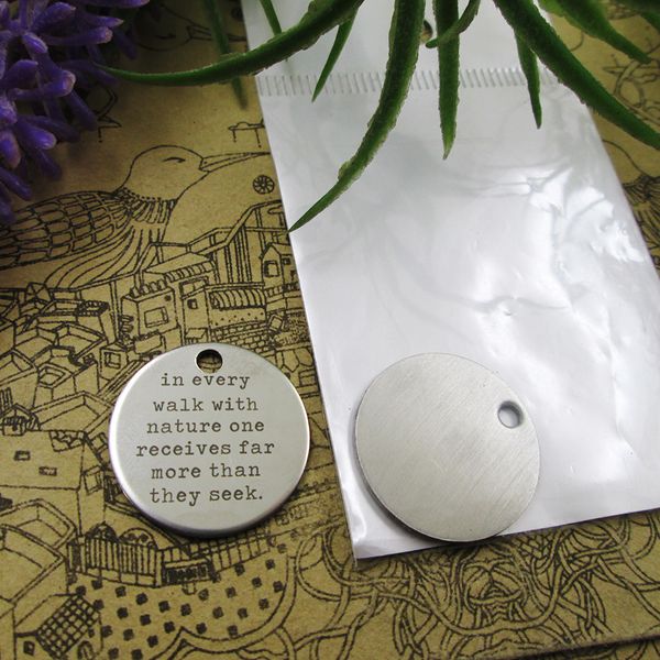 

40pcs--"in every walk with nature one receives"stainless steel charms more style for choosing diy charms pendants for necklace, Bronze;silver