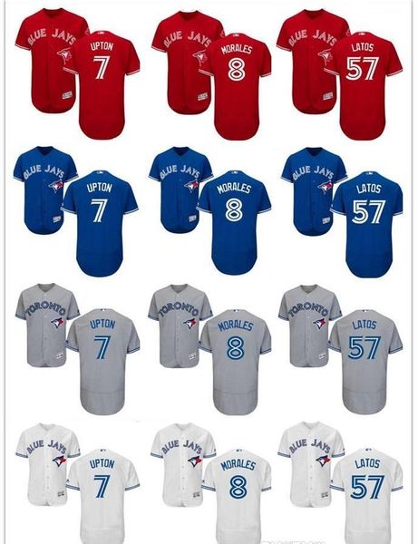 

wholesale custom men women youth blue jays jersey #7 b.j. upton 8 kendrys morales 57 mat latos home blue white grey baseball jerseys, Blue;black