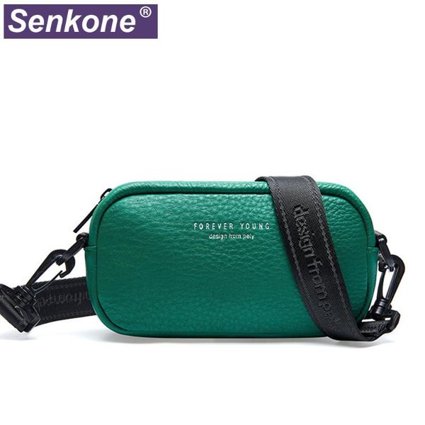 

mini bags women 100% genuine leather green bag wide strap leather shoulder bags korean style girls crossbody bag phone purse