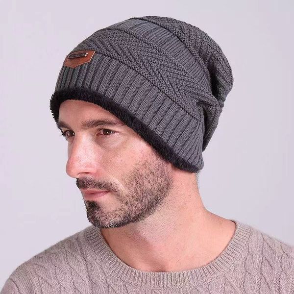 

2019 new brand men beanies knit hat winter cap for man knitted cap boys thicken hedging balaclava fashion warm knit beanie