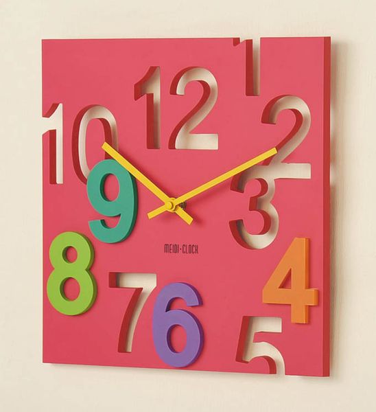 

foreign trade a living room wall clock hollow out mute plastic digital clock concise square wall clocks and watches wag-on-the-wall