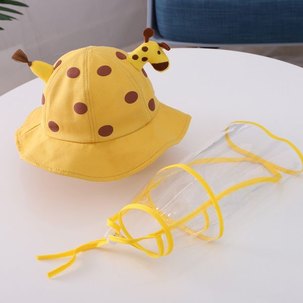 

kids cap hats anti-fog windproof hat anti-saliva face cover cap kids boys girls anti-spitting infection protective eye, Yellow