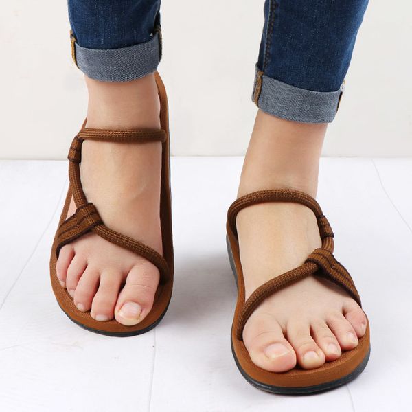 

2020 summer beach men casual sandals gladiator roman sandalias male shoes slip-on flat flip flops zapatos de hombre mx200617, Black
