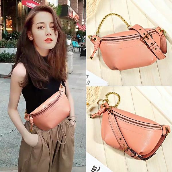 

2019 new cross-body chest bag female small ck female bag wild leather waist bag female tide ins