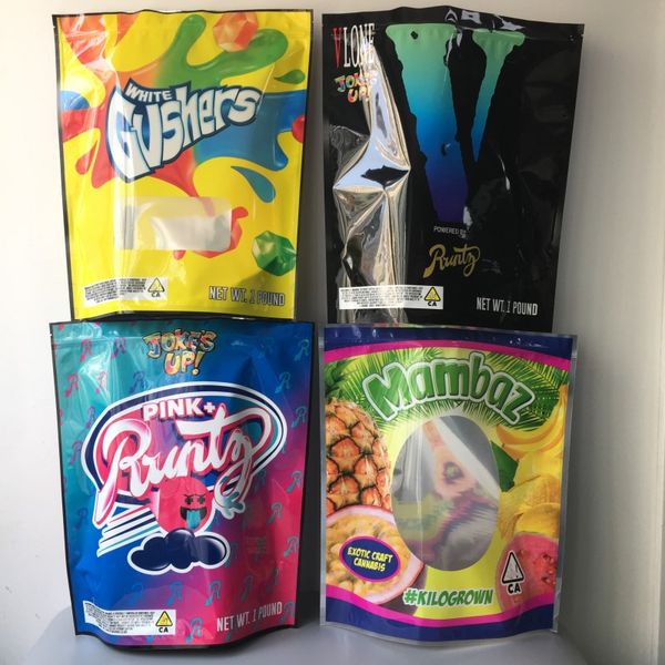 

joke's up 1 pound pink+runtz white gushers v runtz mambaz smell proof bags 420 dry herb flowers 1 pound