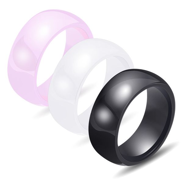 Suave rosa / branco / preto de cerâmica ringue para Mulheres Anéis Projeto simples de casamento anéis de noivado Exquisite