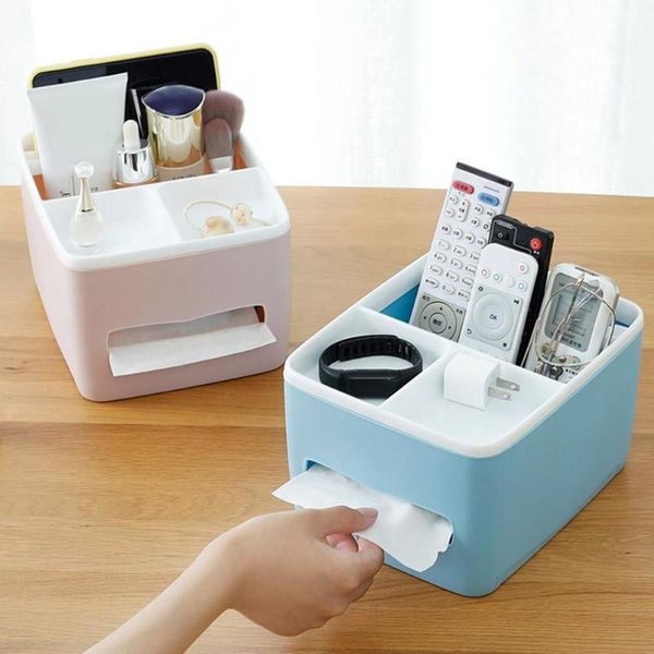 

multifunctional tissue box paper towel holder home office desksundries organizer