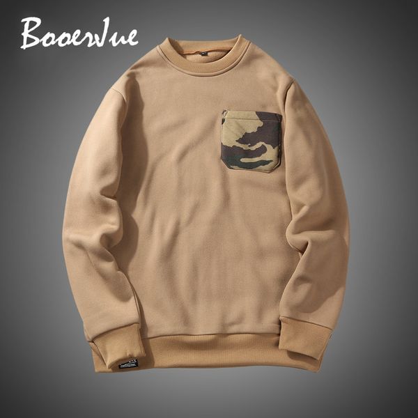 

camo hoodies men 2020 camouflage pocket sweatshirts pullover patchwork male o-neck slim fit mens solid hoodies, Black