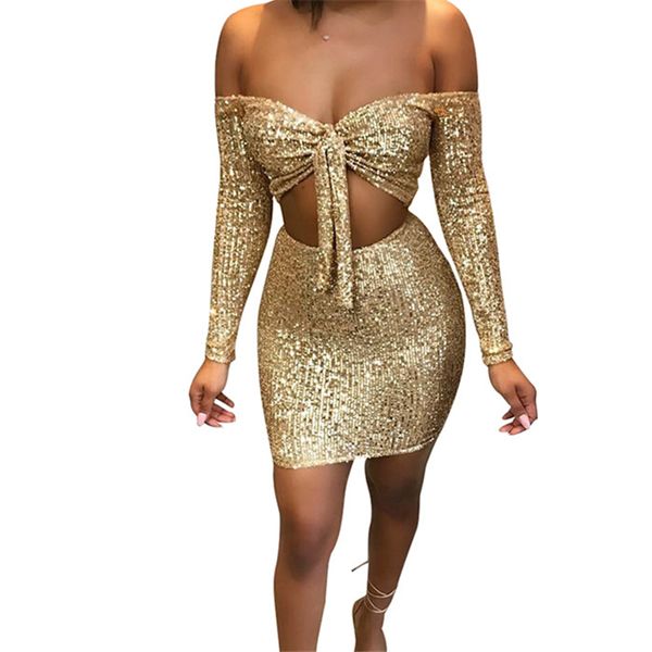 

sequin two piece set women long sleeve crop and skirt set tracksuit women bodycon streetwear club party glitter outfit, White