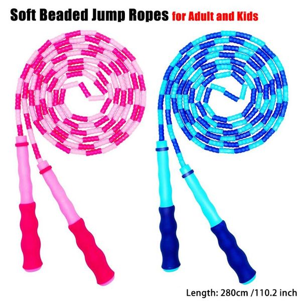 

1pc soft kids beaded skipping rope keeping fit weight loss jump ropes jump training fitness equipment indoor sport
