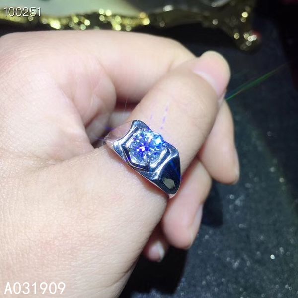 

kjjeaxcmy boutique jewelry 925 sterling silver inlaid mosang diamond gemstone one men ring support detection fashion, Golden;silver