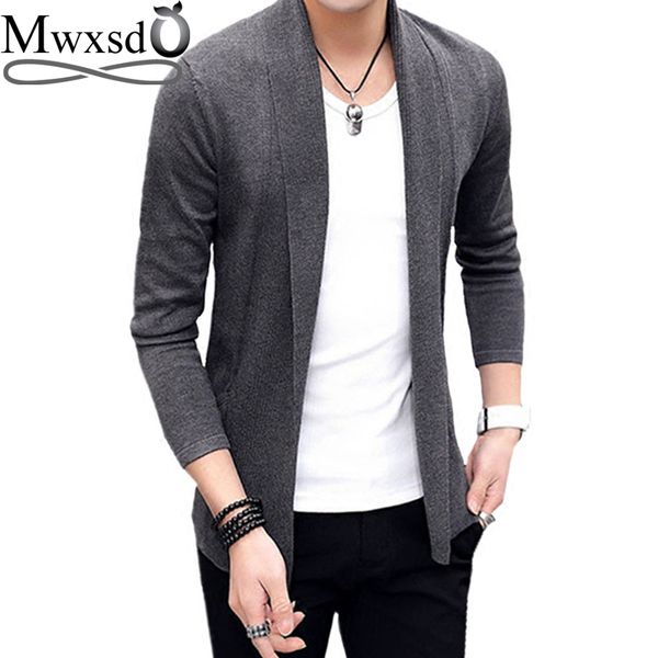 

бренд mwxsd мужчина вскользь пригонка кардиган тонкая куртка и пальто нет кнопку дизайн мужской осень корейского вязание куртка, Black;brown