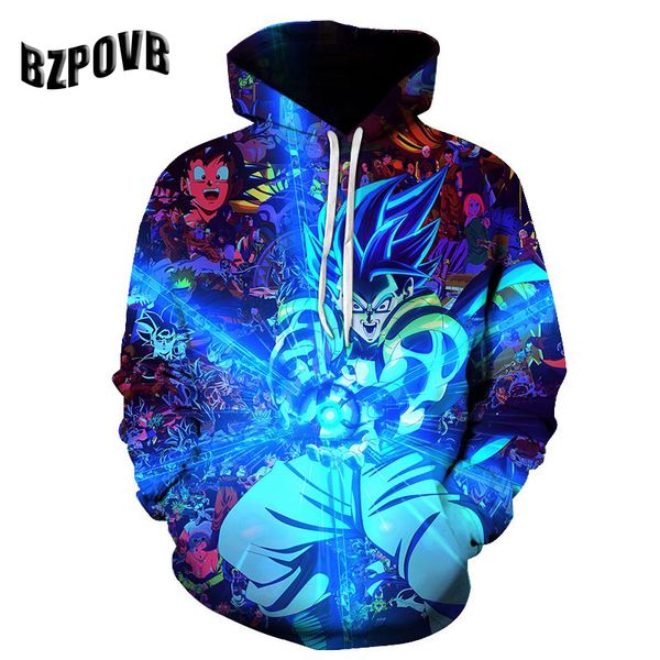 

super broly 3d printed hoodies women/men fashion long sleeve hooded sweatshirt 2019 harajuku streetwear hoodie, Black