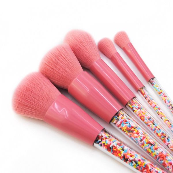 Novos 5pcs Lollipop Candy Unicorn Crystal Makeup Brushes Set