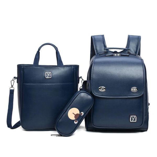 

cute bear pattern school bag children cartoon backpacks girl korean double buckle backpack primary grade 1-3 mochila infantil y200706