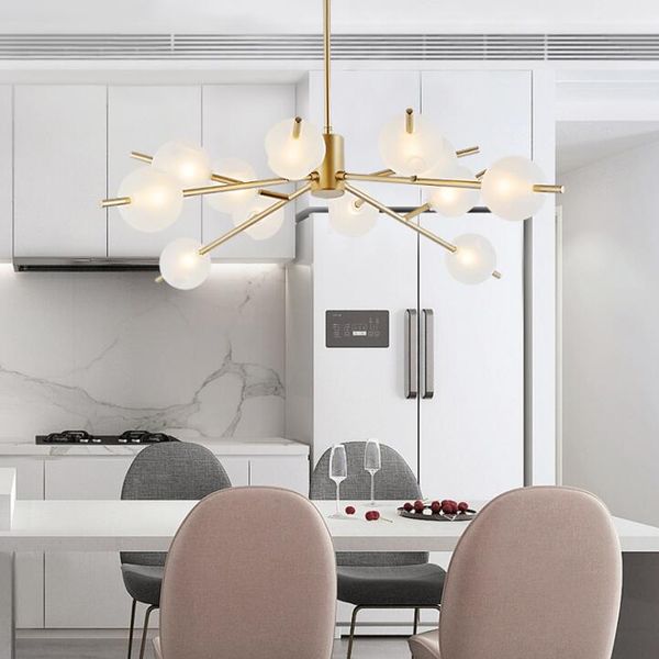 

nordic pastoral restaurant bar living room pendant light modern glass ball branch clothing store pendant lamp