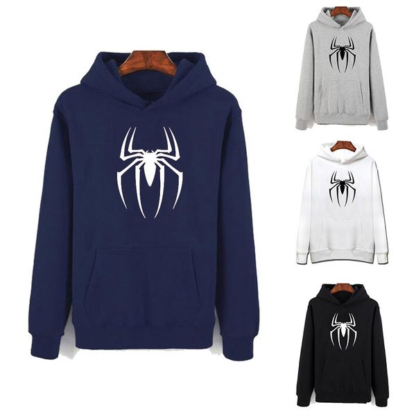 

mens hoodie hip hop spiderman printing hoodies mens designer 100% cotton pullover sweatshirt long sleeve size s-3xl, Black