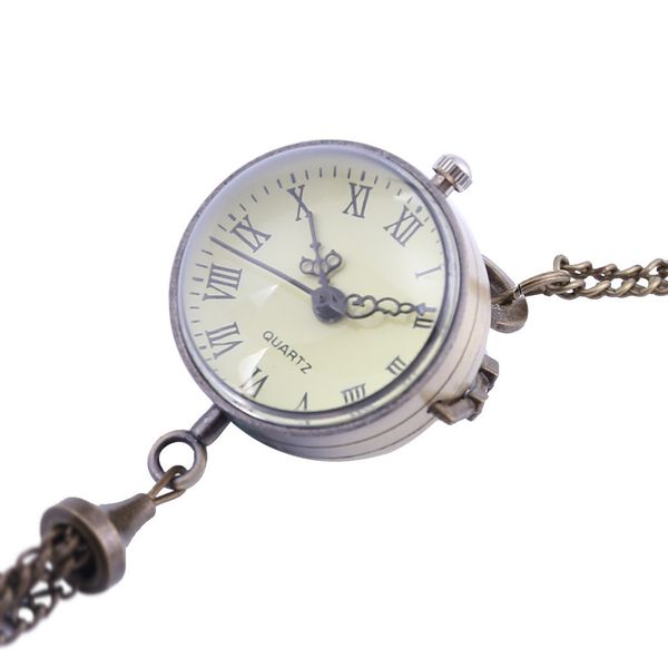 

personality pocket watch round glass ball retro roman scale bronze pocket watch relogio masculino reloj hombre bayan kol saati, Slivery;brown