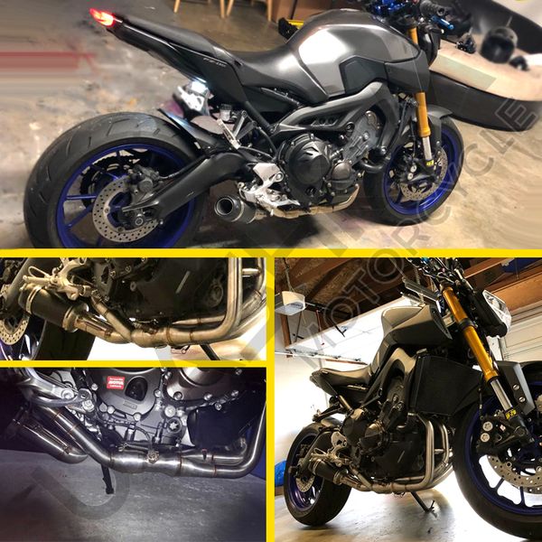 

mt09 fz09 motorcycle exhaust contact middle pipe slip on full system for yamaha fz-09 mt-09 mt 09 2014-2017(not for tracer