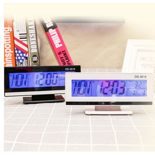 

portable alarm clock with snooze voice control night light for bedroom kitchen