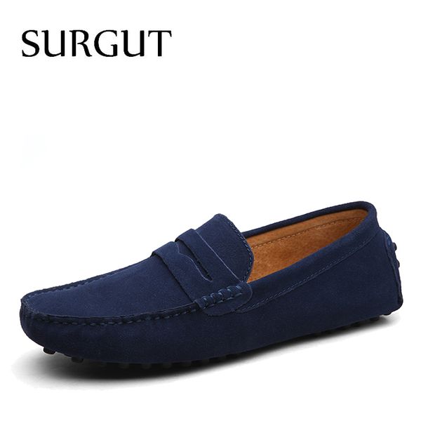 

sugrut brand summer soft flat shoes male casual driving shoes slip on lazy men flats moccasins loafers size 38~50 y200104, Black