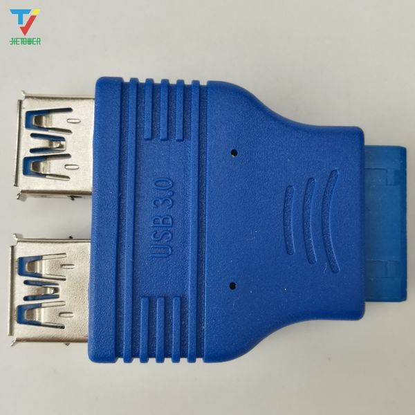 

300pcs/lot 20pin to 2 usb 3.0 usb3.0 female cable adapter conenector computer mainboard 19pin to usb adapter converter hy218