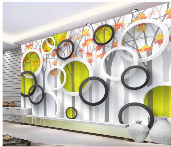 

simple tree stereo 3d tv background wall modern wallpaper for living room