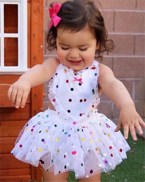 

pudcoco sequin newborn baby girl halter tulle dress outfits sunsuit kids summer cotton clothes 0-24m, Red;yellow