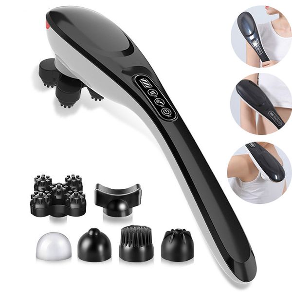 

cordless handheld back massager , rechargeable electric deep tissue for back muscle foot neck shoulder leg body pain relief