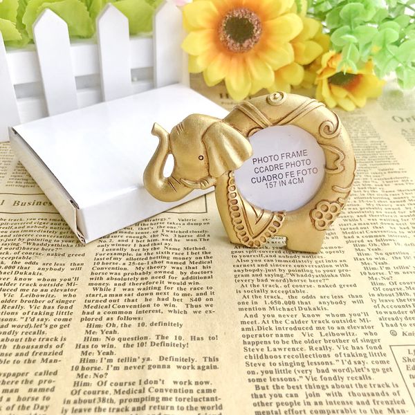 Elefante dourado Photo Frame Lucky Gold Picture Frames presente de aniversário festa de casamento decoração