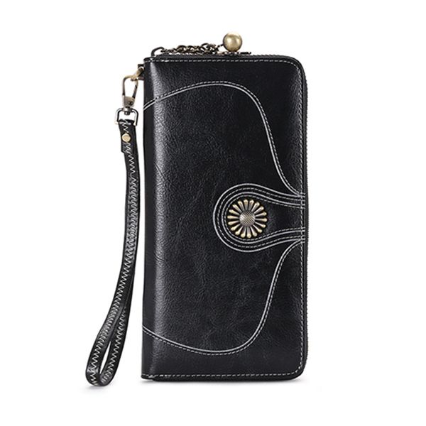 

fggs-sendefn quality women's purse new purse long zipper women women wallets brand money bag can hold 5.5 inch phone, Red;black