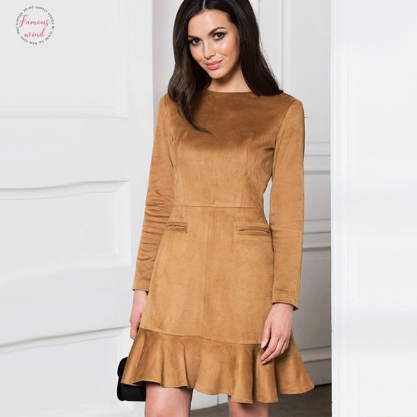 

winter ruffles vintage dress women long sleeve o neck elegant party dress 2020 new women casual velvet dress vestidos, Black;gray