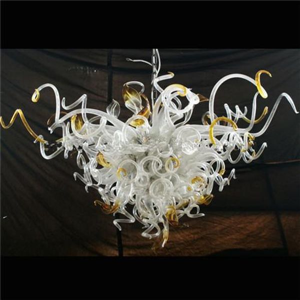Design de flor de cor pura pendurado led chandeliers coração em forma de Murano arte de vidro pingente italiano candelabro