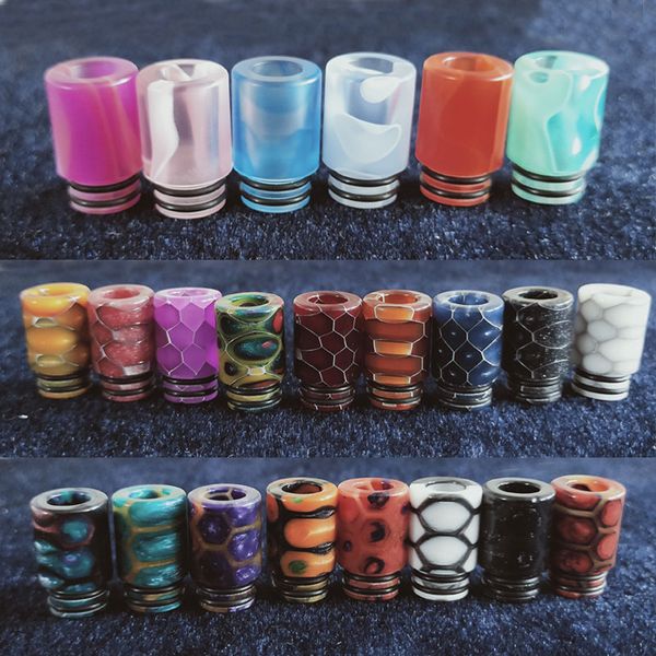 

Trinity Alpha Drip Tip Epoxy Resin Acrylic 510 Mouthpiece Snakeskin Honeycomb Cobra Tips Fit smok Alpha pod kit DHL Free