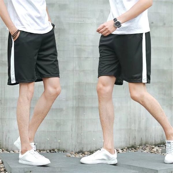 

Men's Summer Simple 5 points Casual Shorts Teen Fashion Shorts Black White Stitching Sports Stripes Student Mid-rise Lace