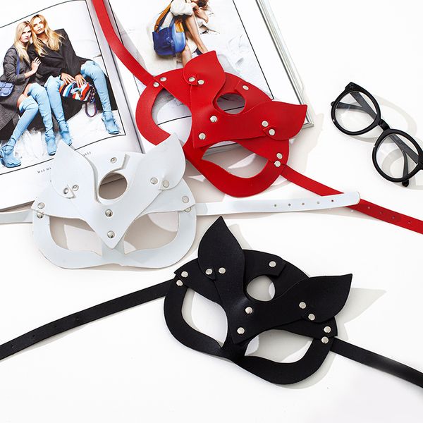 

новое излучение женщины сексуальная маска хэллоуин маска бар маскарад бал маски половина глаза косплей лицо кошка кожа с цепью