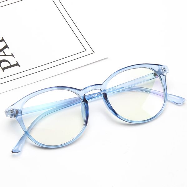 

glasses frame of round frame restoring ancient ways smooth lens transparent jelly lubricious glasses is worn, Black