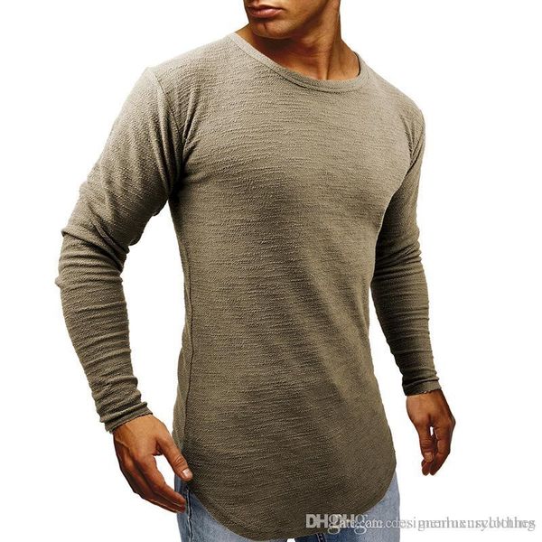 

мужские ярус изогнутые дизайнер tshirts весна осень muscle slim fit топы с длинными рукавами тройники, White;black