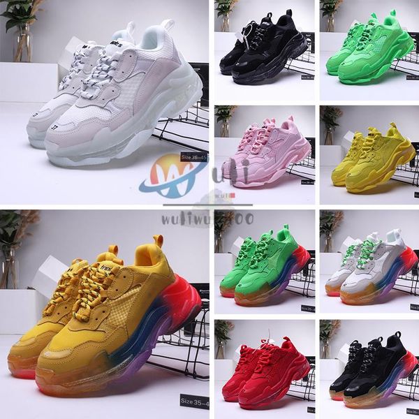 

2020 paris rainbow crystal bottom triple-s bulky designer sneakers vintage black white luxury dad shoes platform triple s old dad trainers