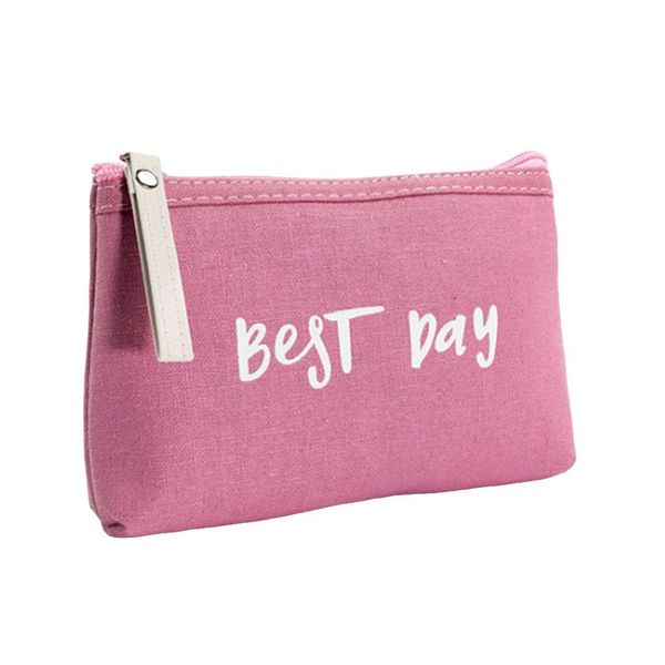 

travel cosmetic bags women canvas multifunction zipper make up bags toiletries organizer makeup cases day letters printed