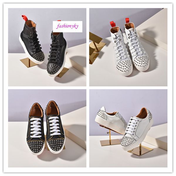 

fashion new product krystal spike socks donna flat sneaker designer men's red bottom rivet spiky socks primary stud flat shoes, Black