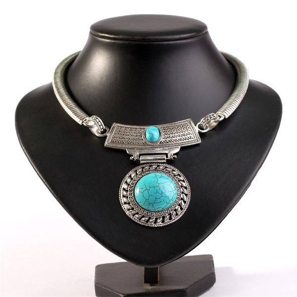 

miara.l and fashion geometric circular collar necklace for women, Silver