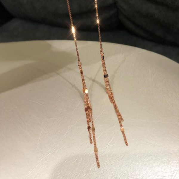 

dangle & chandelier 925 sterling silver long fringe earline fashion japanese earrings for women lady girls jewelry party gift