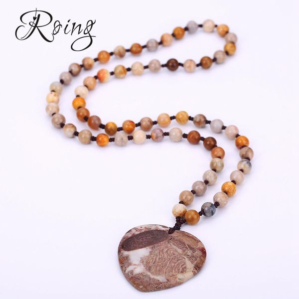 

roing long necklace sweater chain fashion quartz love heart pendant natural stone popular men women jewelry accessories n220, Silver