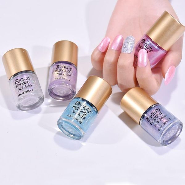 

beauty bigbang 8ml pearl mermaid glitter nail polish varnish nail art ornaments attractive pink blue color shimmer polish