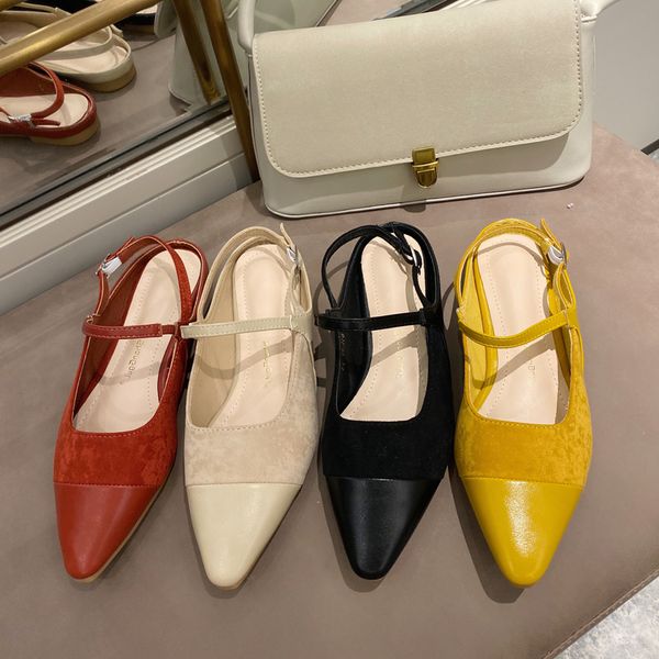 

sandals 2020 new summer flat shoes female pointed wild bandage fairy style mary jane dress shoes tide slip on for women, Black