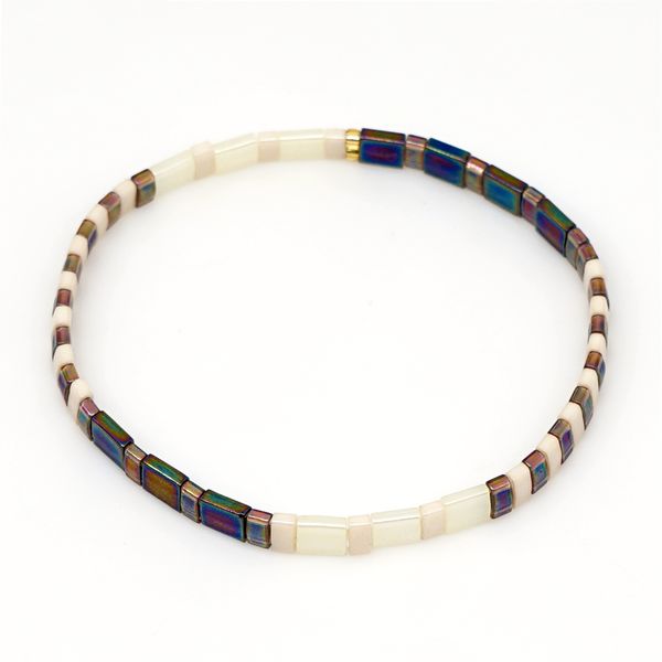 

go2boho vintage bracelet men miyuki tila beads bracelets summer beach jewelry pulseira mujer 2019 japan beads stretch elastic, Black