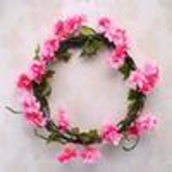 

3 styles sakura cherry rattan wedding arch decoration vine artificial flowers home party decor silk ivy wall hanging garland wreath